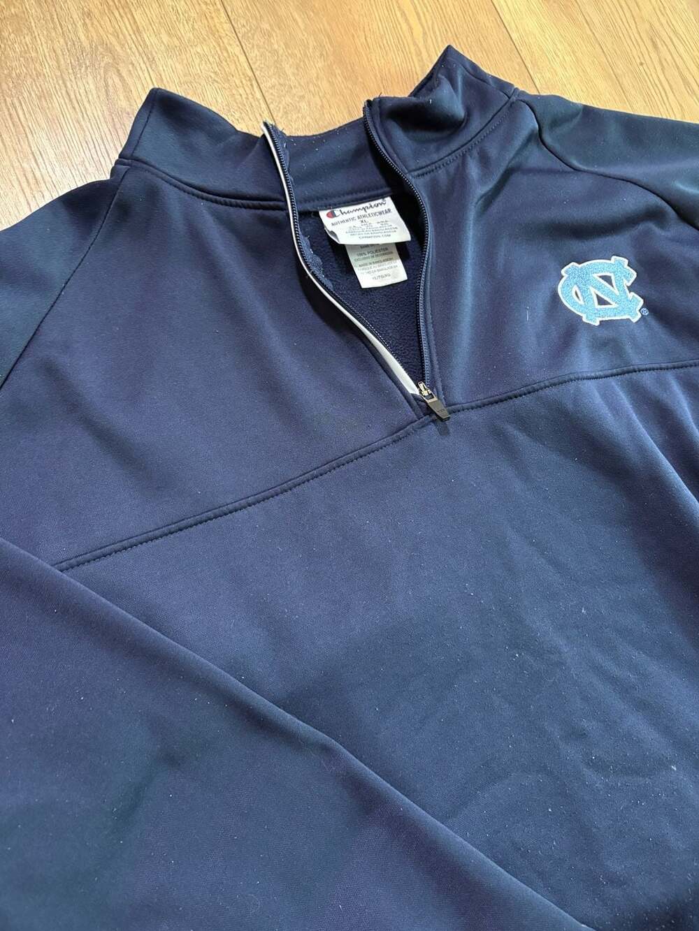 Champion North Carolina Tar Heels Navy Blue Quarter-Zip Pullover Sweatshirt XL